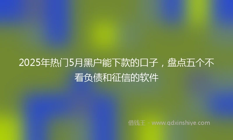 2025年热门5月黑户能下款的口子,盘点五个不看负债和征信的软件
