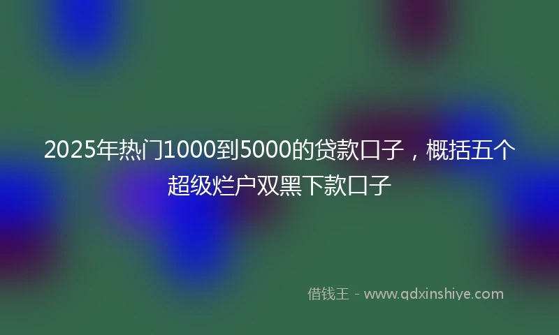 2025年热门1000到5000的贷款口子，概括五个超级烂户双黑下款口子