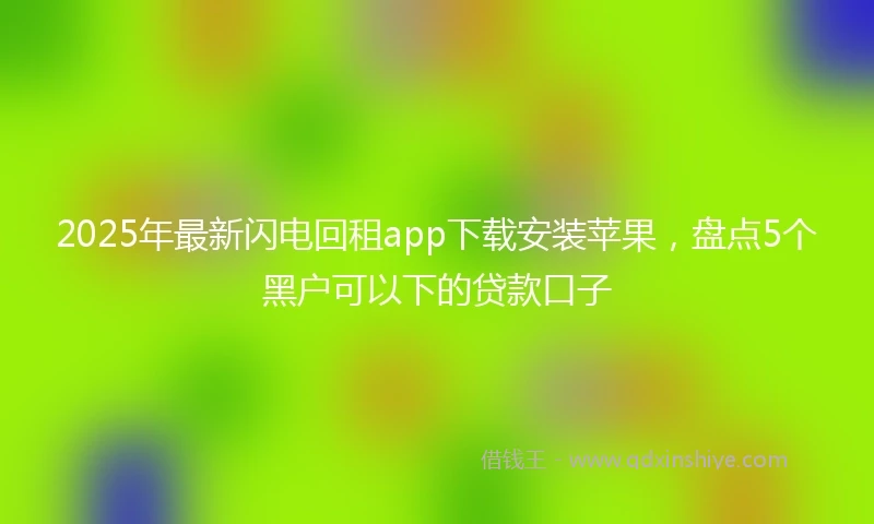 2025年最新闪电回租app下载安装苹果，盘点5个黑户可以下的贷款口子