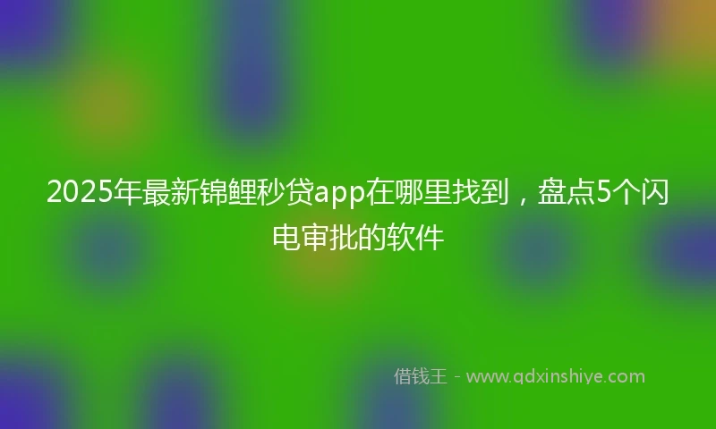 2025年最新锦鲤秒贷app在哪里找到，盘点5个闪电审批的软件