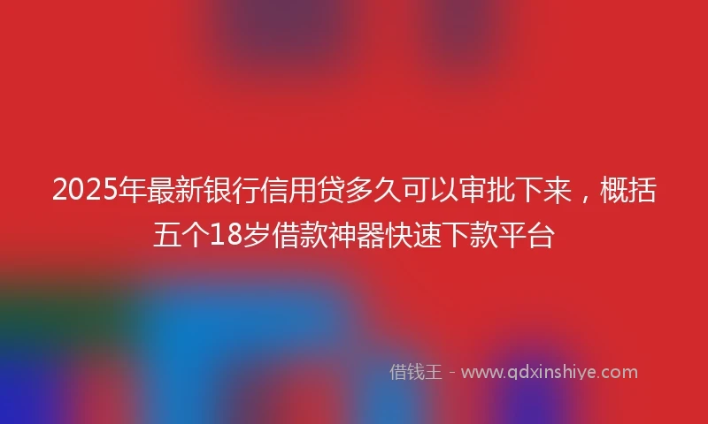 2025年最新银行信用贷多久可以审批下来，概括五个18岁借款神器快速下款平台