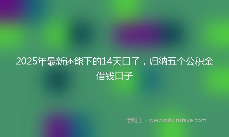 2025年最新还能下的14天口子，归纳五个公积金借钱口子