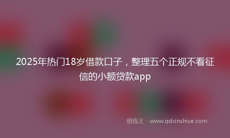 2025年热门18岁借款口子，整理五个正规不看征信的小额贷款app