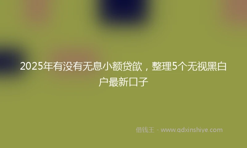2025年有没有无息小额贷欿，整理5个无视黑白户最新口子