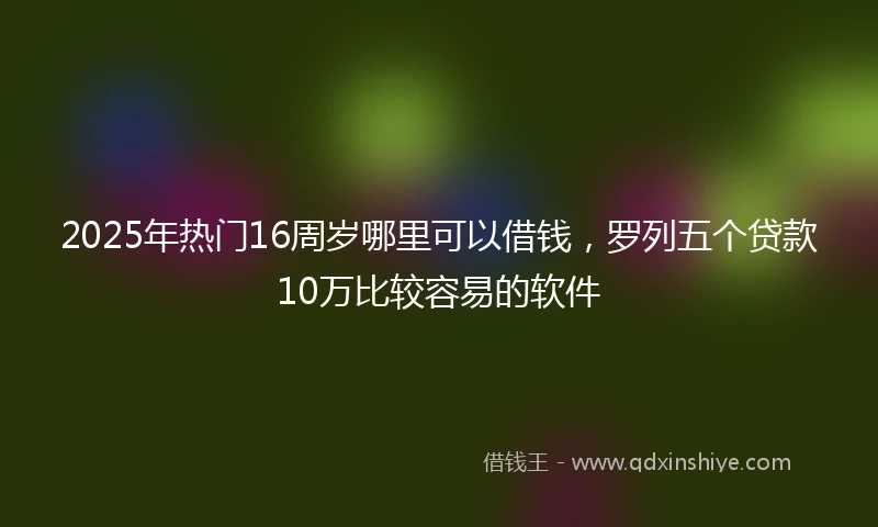 2025年热门16周岁哪里可以借钱，罗列五个贷款10万比较容易的软件