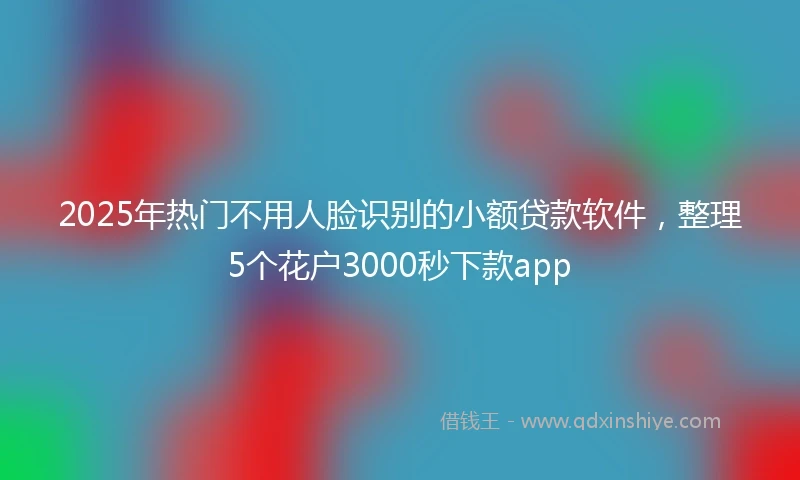 2025年热门不用人脸识别的小额贷款软件，整理5个花户3000秒下款app