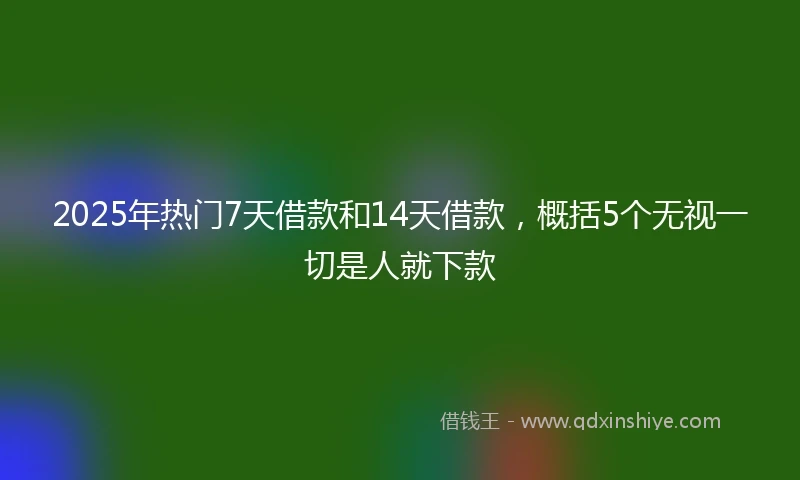 2025年热门7天借款和14天借款，概括5个无视一切是人就下款