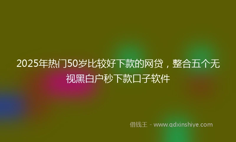 2025年热门50岁比较好下款的网贷，整合五个无视黑白户秒下款口子软件