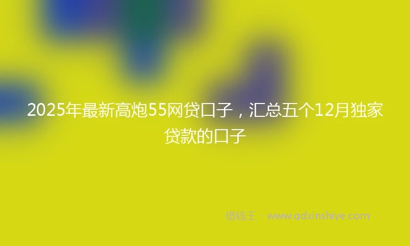 2025年最新高炮55网贷口子，汇总五个12月独家贷款的口子