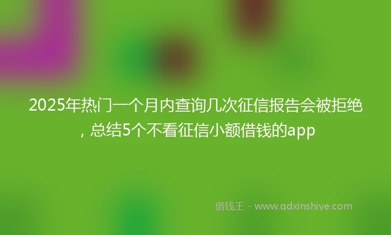 2025年热门一个月内查询几次征信报告会被拒绝，总结5个不看征信小额借钱的app