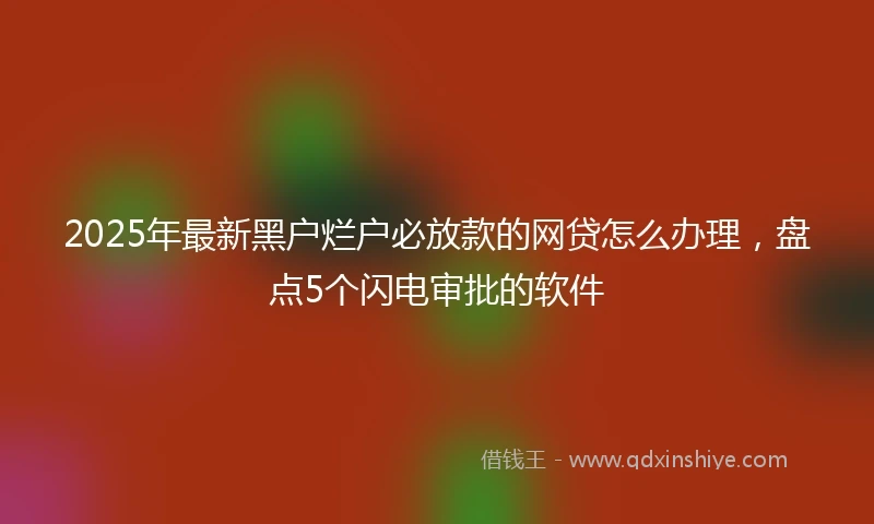 2025年最新黑户烂户必放款的网贷怎么办理，盘点5个闪电审批的软件