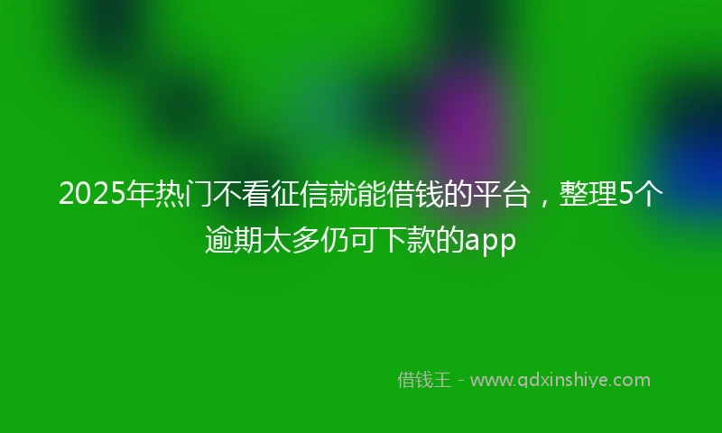 2025年热门不看征信就能借钱的平台,整理5个逾期太多仍可下款的app