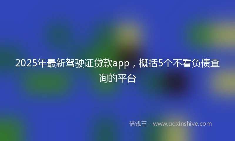 2025年最新驾驶证贷款app，概括5个不看负债查询的平台