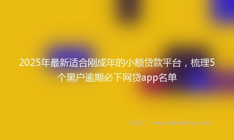 2025年最新适合刚成年的小额贷款平台，梳理5个黑户逾期必下网贷app名单