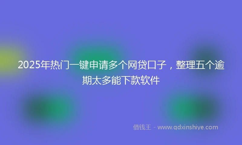 2025年热门一键申请多个网贷口子，整理五个逾期太多能下款软件