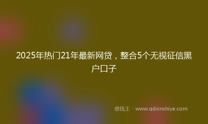 2025年热门21年最新网贷，整合5个无视征信黑户口子
