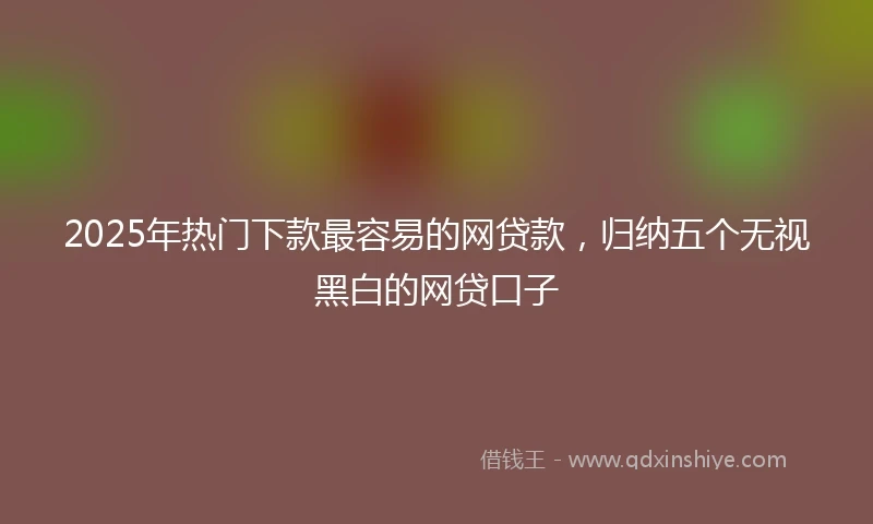 2025年热门下款最容易的网贷款，归纳五个无视黑白的网贷口子
