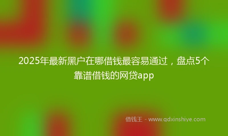 2025年最新黑户在哪借钱最容易通过，盘点5个靠谱借钱的网贷app