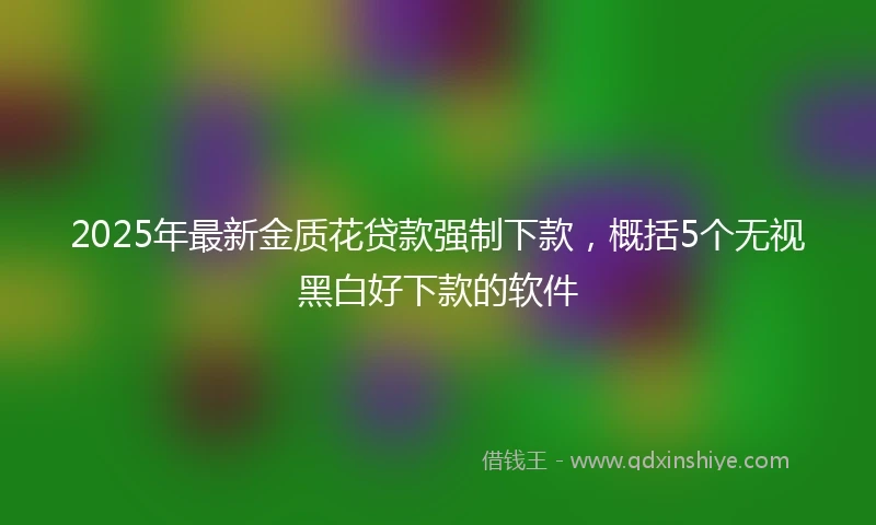 2025年最新金质花贷款强制下款，概括5个无视黑白好下款的软件