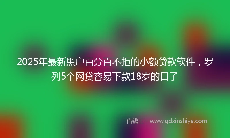 2025年最新黑户百分百不拒的小额贷款软件，罗列5个网贷容易下款18岁的口子