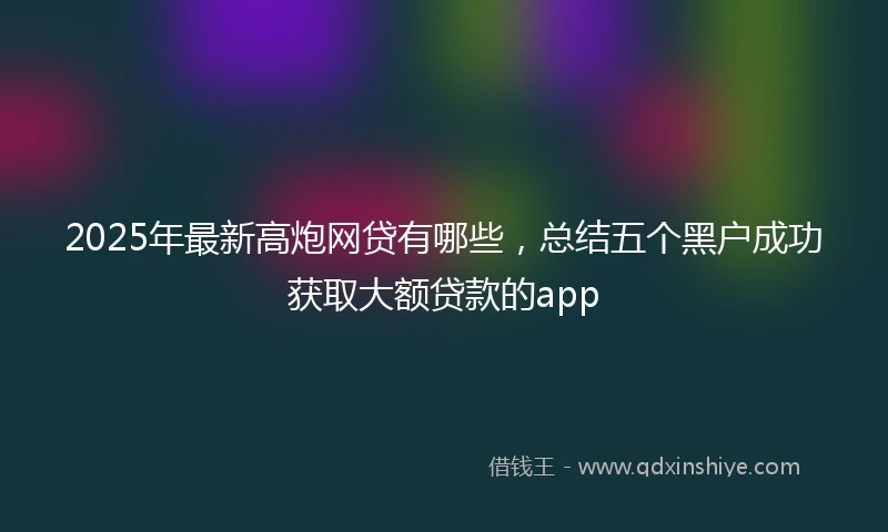 2025年最新高炮网贷有哪些,总结五个黑户成功获取大额贷款的app