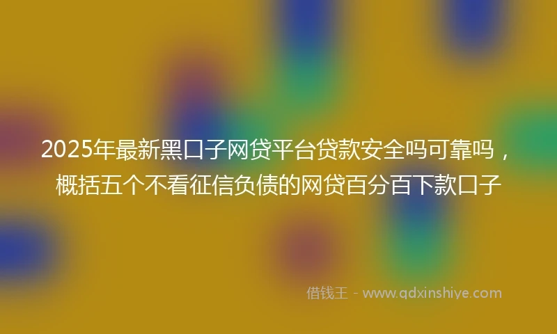 2025年最新黑口子网贷平台贷款安全吗可靠吗，概括五个不看征信负债的网贷百分百下款口子