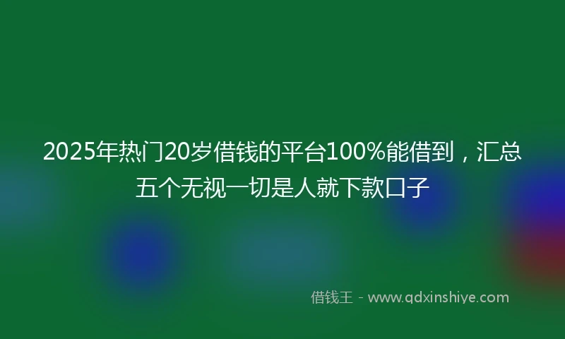 2025年热门20岁借钱的平台100%能借到，汇总五个无视一切是人就下款口子