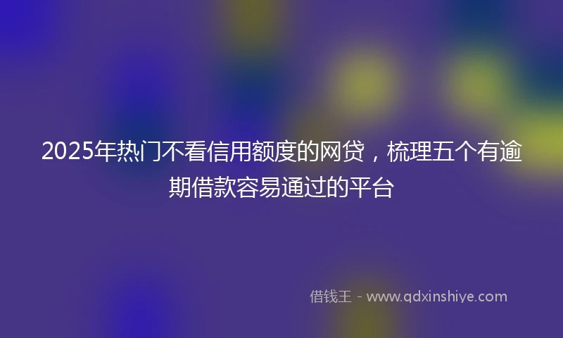 2025年热门不看信用额度的网贷，梳理五个有逾期借款容易通过的平台
