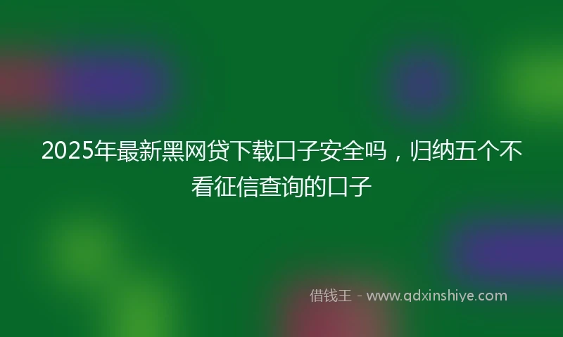 2025年最新黑网贷下载口子安全吗，归纳五个不看征信查询的口子