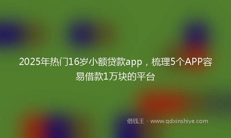 2025年热门16岁小额贷款app，梳理5个APP容易借款1万块的平台