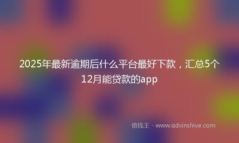2025年最新逾期后什么平台最好下款，汇总5个12月能贷款的app