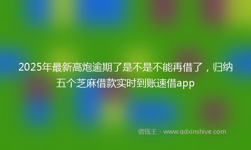 2025年最新高炮逾期了是不是不能再借了，归纳五个芝麻借款实时到账速借app