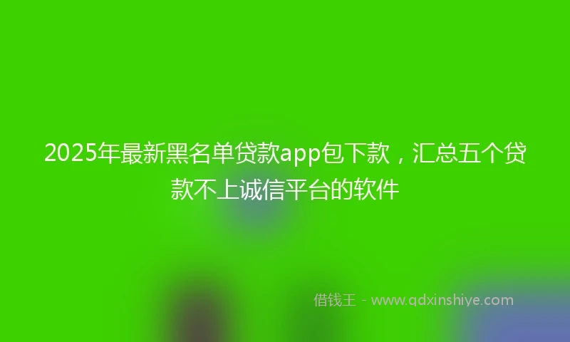 2025年最新黑名单贷款app包下款，汇总五个贷款不上诚信平台的软件