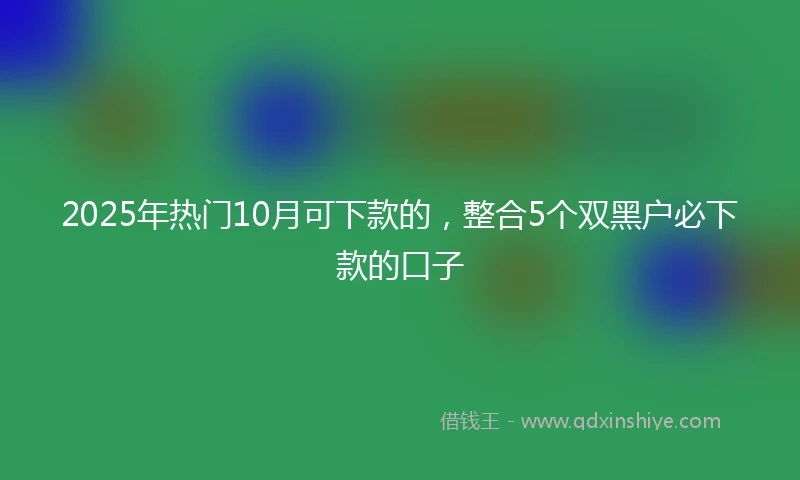 2025年热门10月可下款的，整合5个双黑户必下款的口子