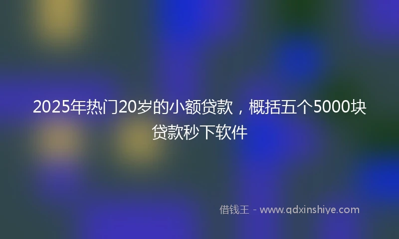 2025年热门20岁的小额贷款，概括五个5000块贷款秒下软件