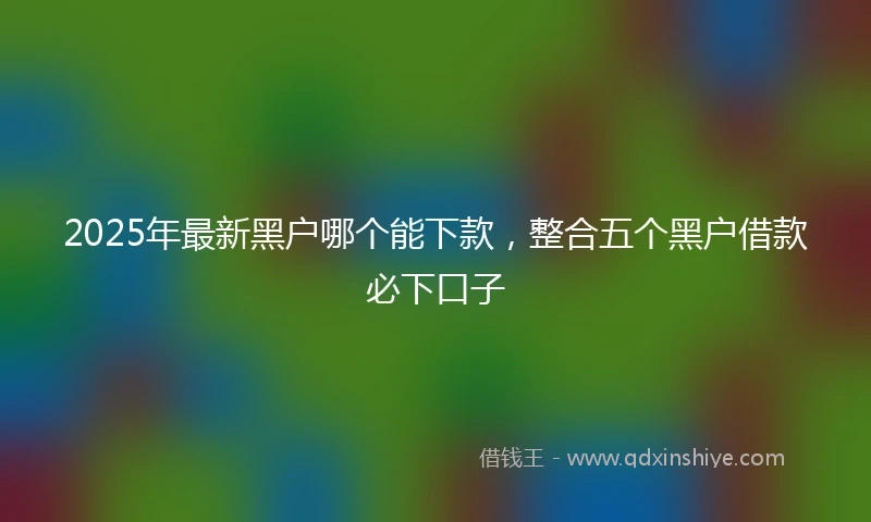 2025年最新黑户哪个能下款，整合五个黑户借款必下口子