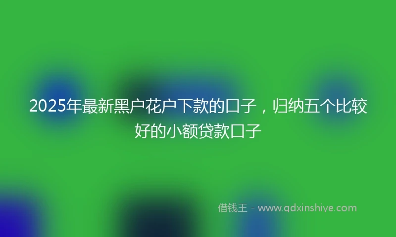 2025年最新黑户花户下款的口子，归纳五个比较好的小额贷款口子