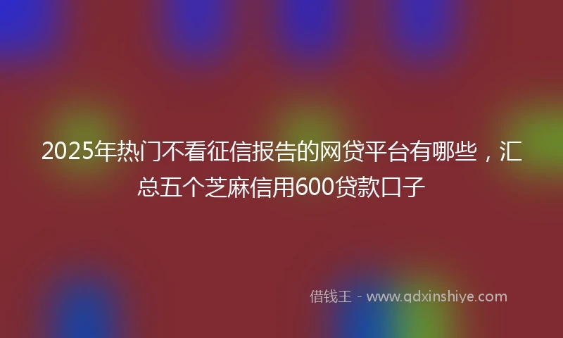 2025年热门不看征信报告的网贷平台有哪些,汇总五个芝麻信用600贷款口子