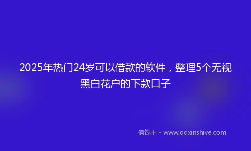 2025年热门24岁可以借款的软件,整理5个无视黑白花户的下款口子