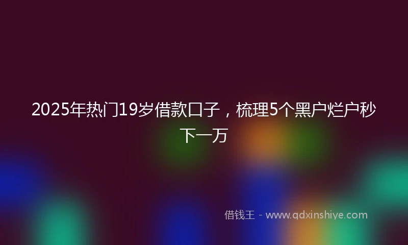 2025年热门19岁借款口子，梳理5个黑户烂户秒下一万