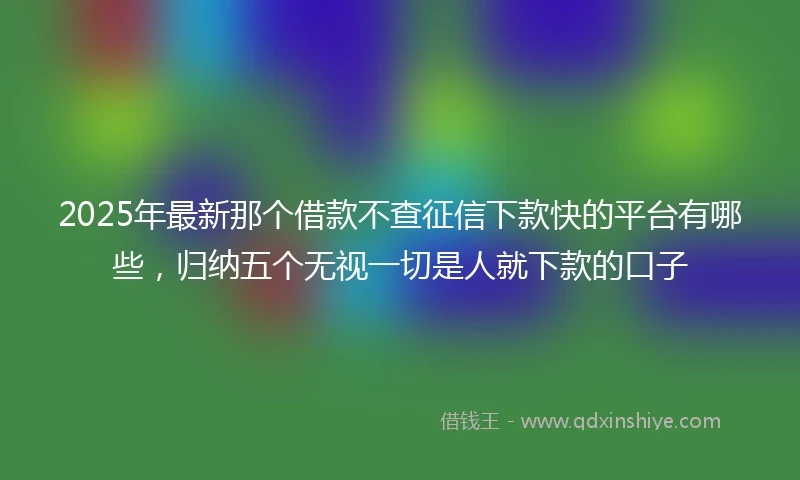 2025年最新那个借款不查征信下款快的平台有哪些，归纳五个无视一切是人就下款的口子