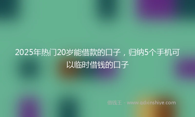 2025年热门20岁能借款的口子，归纳5个手机可以临时借钱的口子