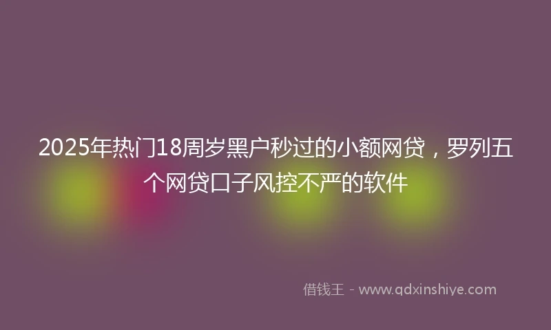 2025年热门18周岁黑户秒过的小额网贷,罗列五个网贷口子风控不严的软件