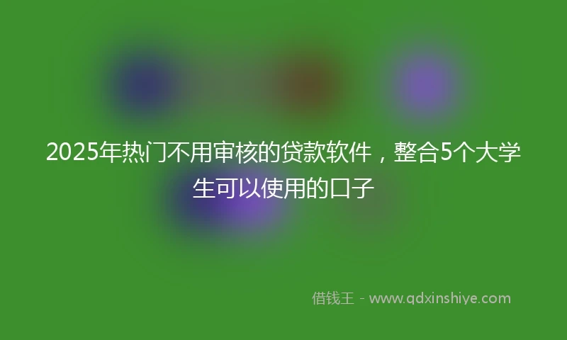 2025年热门不用审核的贷款软件，整合5个大学生可以使用的口子