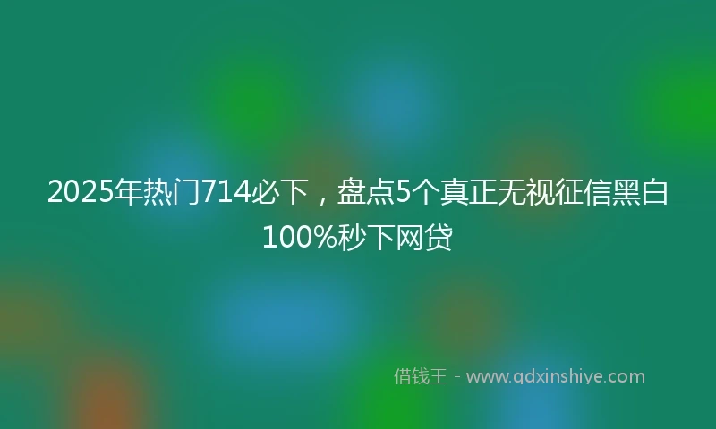 2025年热门714必下，盘点5个真正无视征信黑白100%秒下网贷