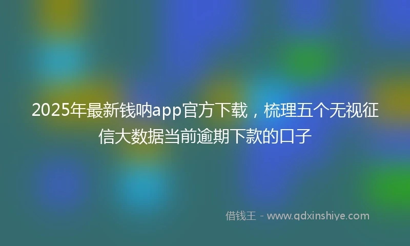 2025年最新钱呐app官方下载，梳理五个无视征信大数据当前逾期下款的口子