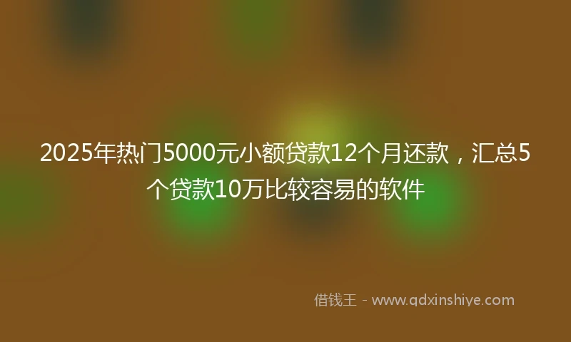 2025年热门5000元小额贷款12个月还款，汇总5个贷款10万比较容易的软件