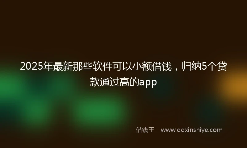 2025年最新那些软件可以小额借钱，归纳5个贷款通过高的app