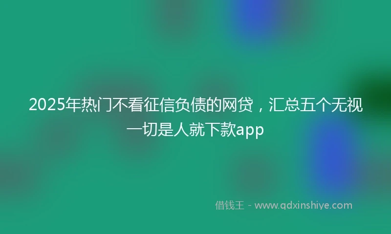 2025年热门不看征信负债的网贷,汇总五个无视一切是人就下款app