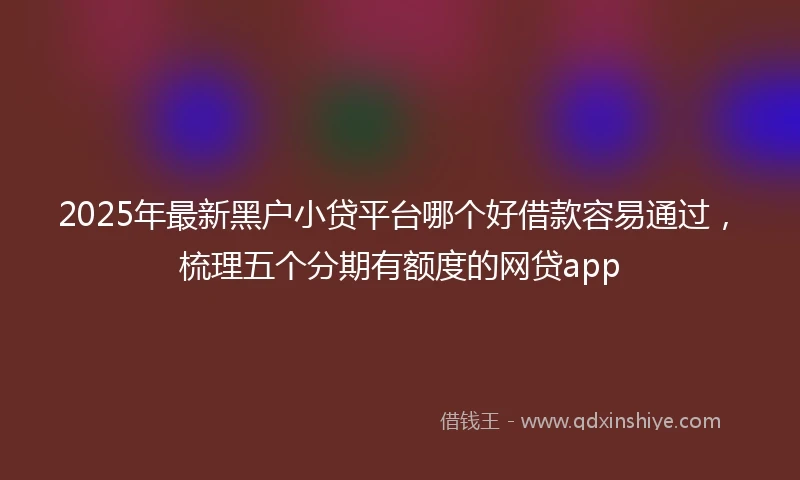 2025年最新黑户小贷平台哪个好借款容易通过，梳理五个分期有额度的网贷app